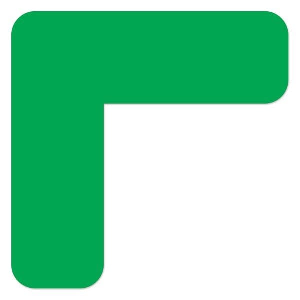 Ergomat DuraStripe Mean Lean 8inx8inx4in 90 degrees Angle Rounded Corners Green, 16PK DSML-CR8-G-KIT - main